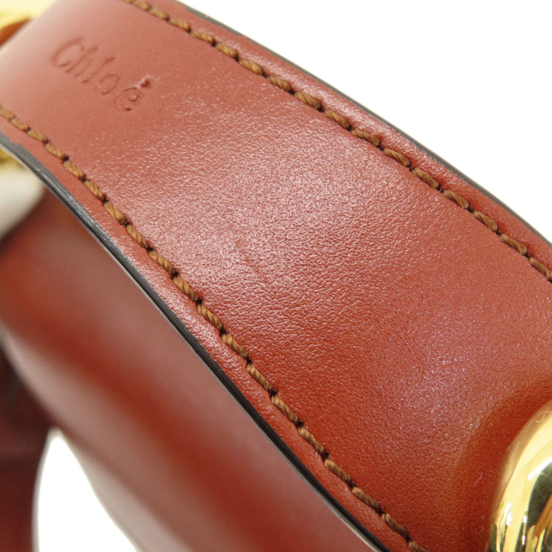 Chloe Shoulder Bag leather Brown Mini long Shoulder Chloe C 2WAY Women Used Authentic