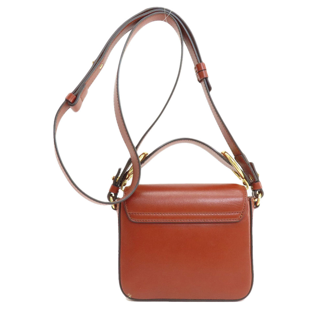 Chloe Shoulder Bag leather Brown Mini long Shoulder Chloe C 2WAY Women Used Authentic
