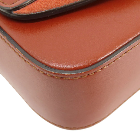 Chloe Shoulder Bag leather Brown Mini long Shoulder Chloe C 2WAY Women Used Authentic