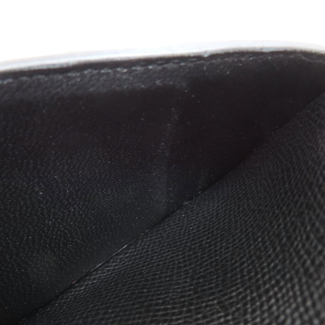 HERMES Bifold Wallet Epsom black Bearn Compact Black SilverMetal Women Used Authentic