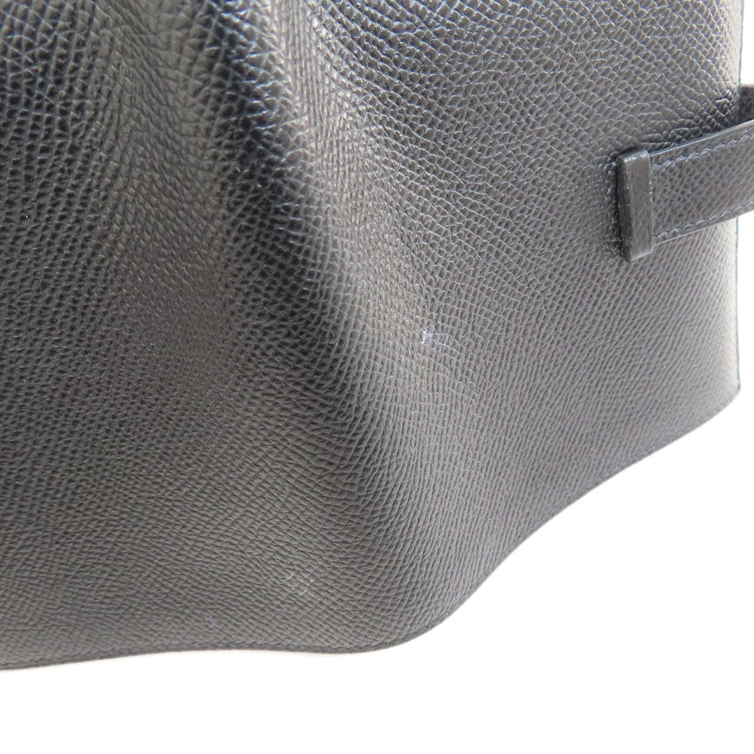 HERMES Bifold Wallet Epsom black Bearn Compact Black SilverMetal Women Used Authentic