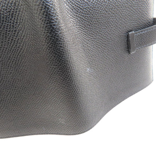 HERMES Bifold Wallet Epsom black Bearn Compact Black SilverMetal Women Used Authentic
