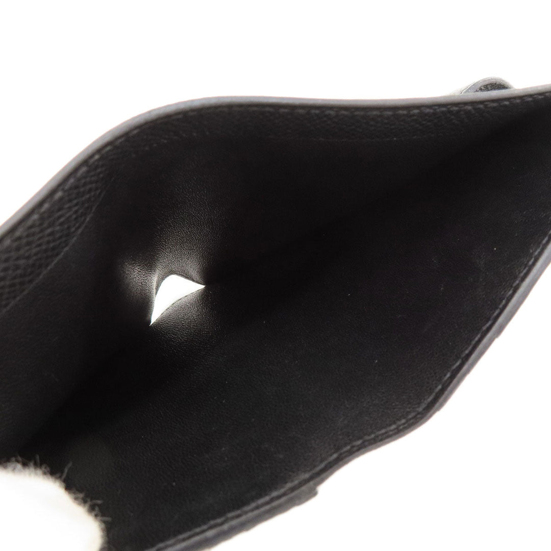HERMES Bifold Wallet Epsom black Bearn Compact Black SilverMetal Women Used Authentic