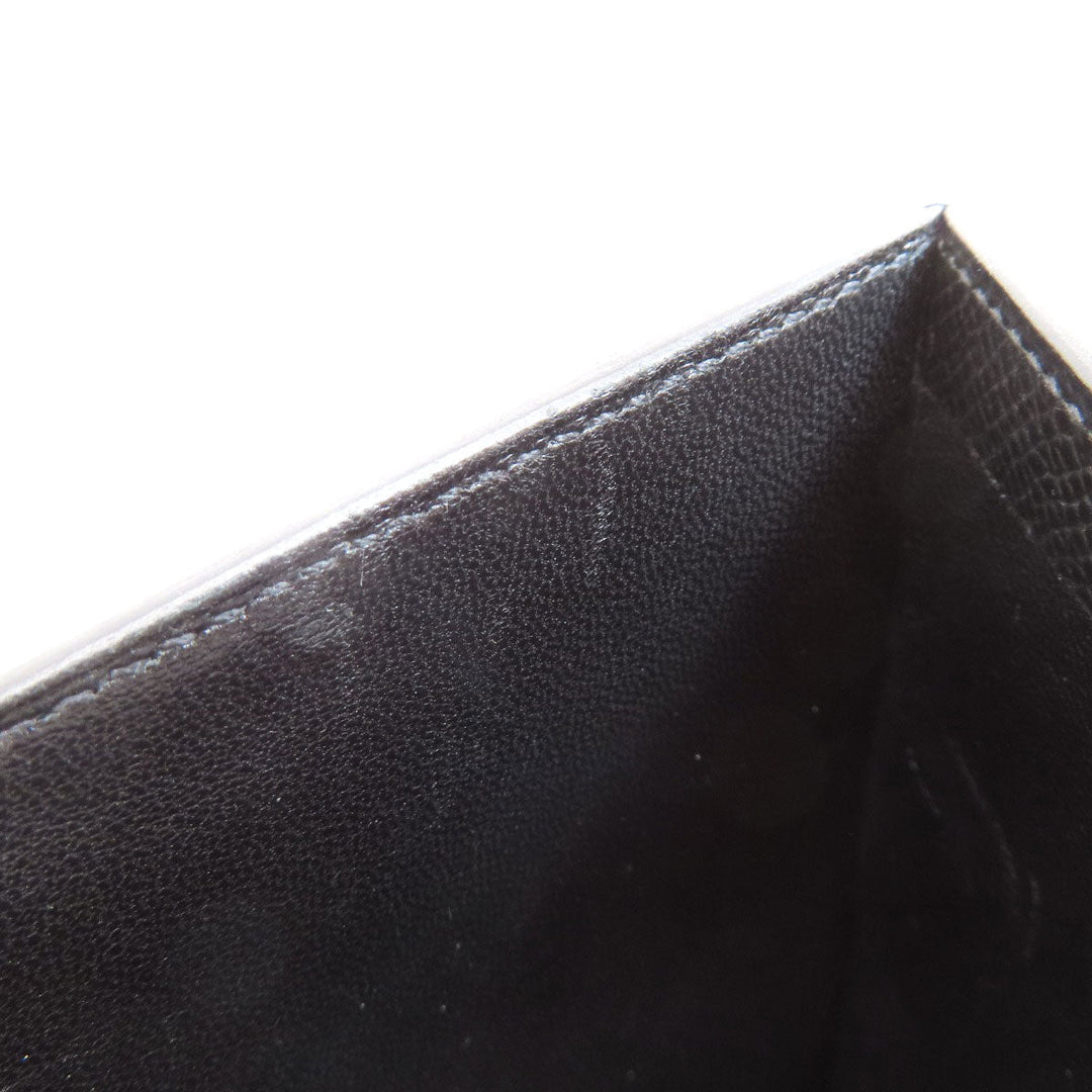 HERMES Bifold Wallet Epsom black Bearn Compact Black SilverMetal Women Used Authentic