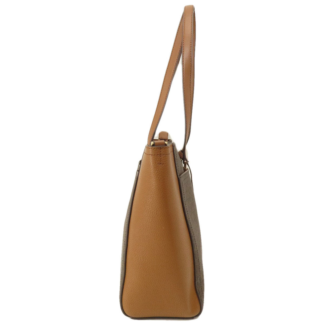 MICHAEL KORS Tote Bag PVC Brown MK Signature 2WAY Women Used Authentic