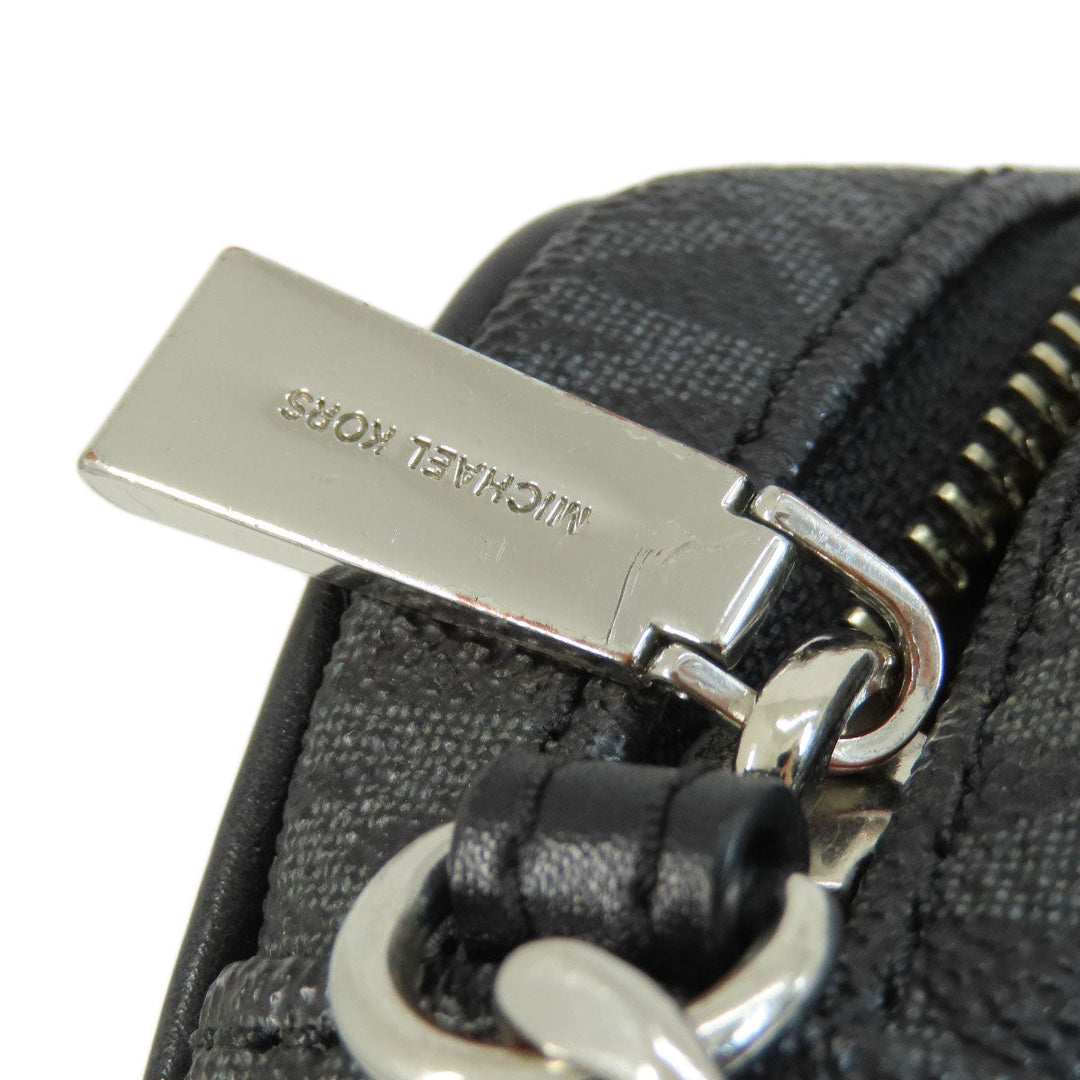 MICHAEL KORS Shoulder Bag PVC Dark gray MK signature