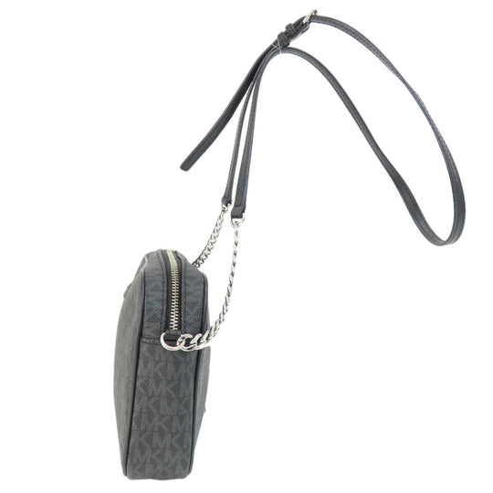 MICHAEL KORS Shoulder Bag PVC Dark gray MK signature