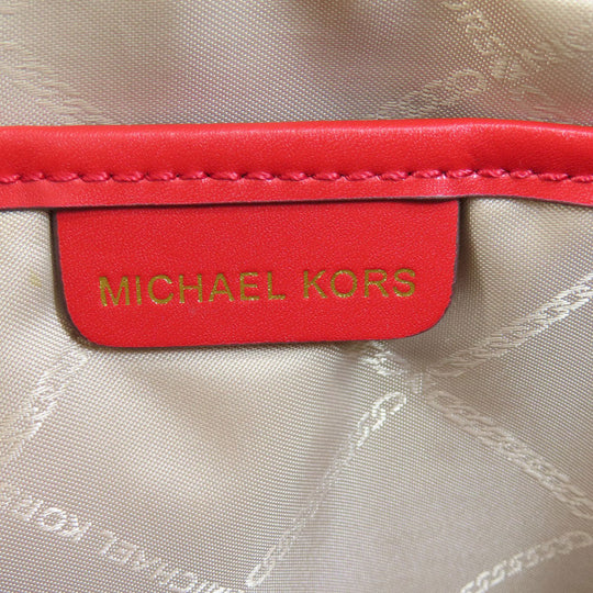 MICHAEL KORS Shoulder Bag PVC Brown Stripe MK Signature Women Used Authentic