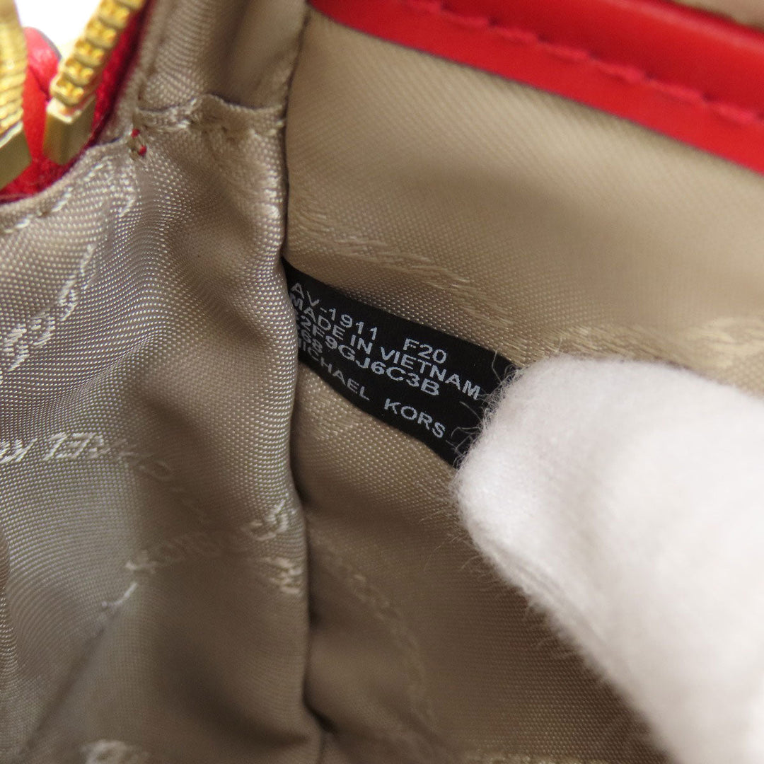 MICHAEL KORS Shoulder Bag PVC Brown Stripe MK Signature Women Used Authentic