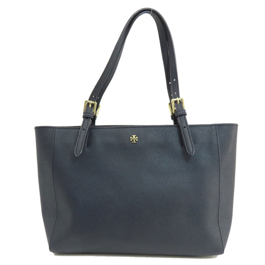 Tory Burch Tote Bag PVC Navy logo Women Used Authentic