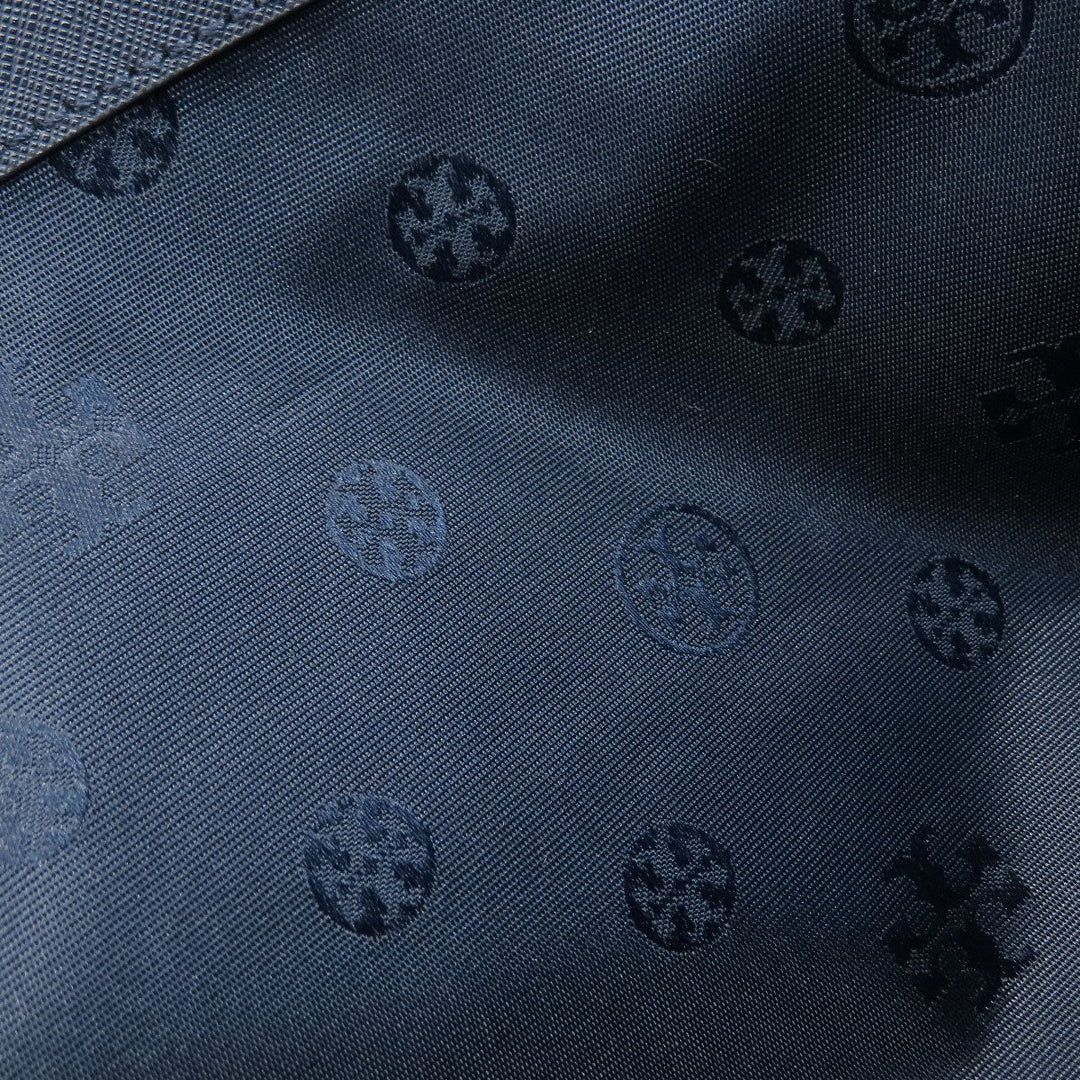 Tory Burch Tote Bag PVC Navy logo Women Used Authentic
