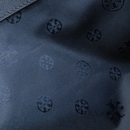 Tory Burch Tote Bag PVC Navy logo Women Used Authentic