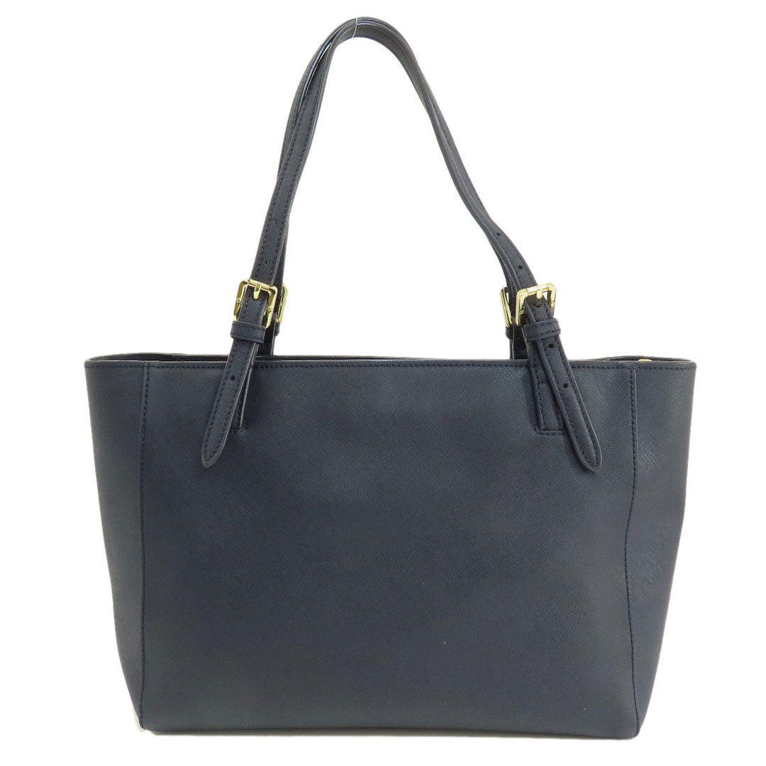 Tory Burch Tote Bag PVC Navy logo Women Used Authentic