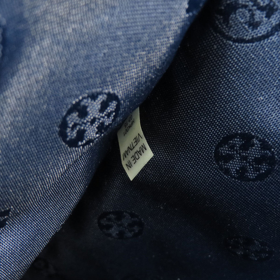 Tory Burch Tote Bag PVC Navy logo Women Used Authentic