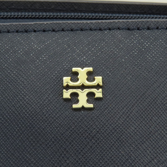 Tory Burch Tote Bag PVC Navy logo Women Used Authentic