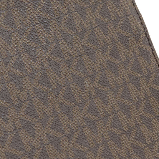 MICHAEL KORS Shoulder Bag Leather, Coated Canvas Brown MK signature Women Used Authentic