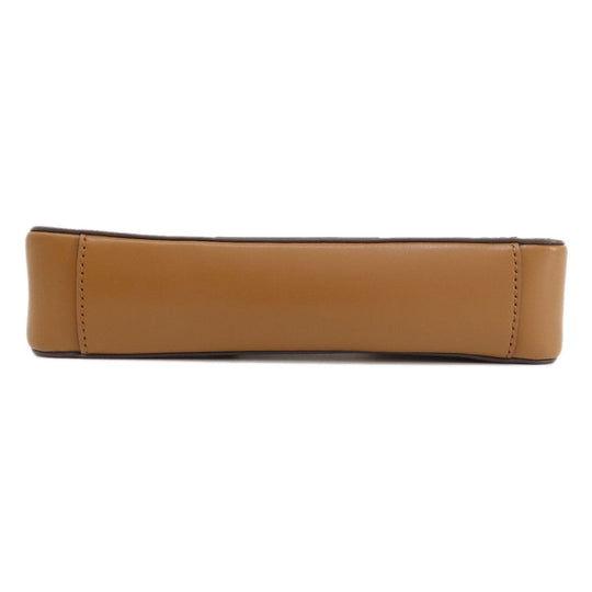 MICHAEL KORS Shoulder Bag Leather, Coated Canvas Brown MK signature Women Used Authentic