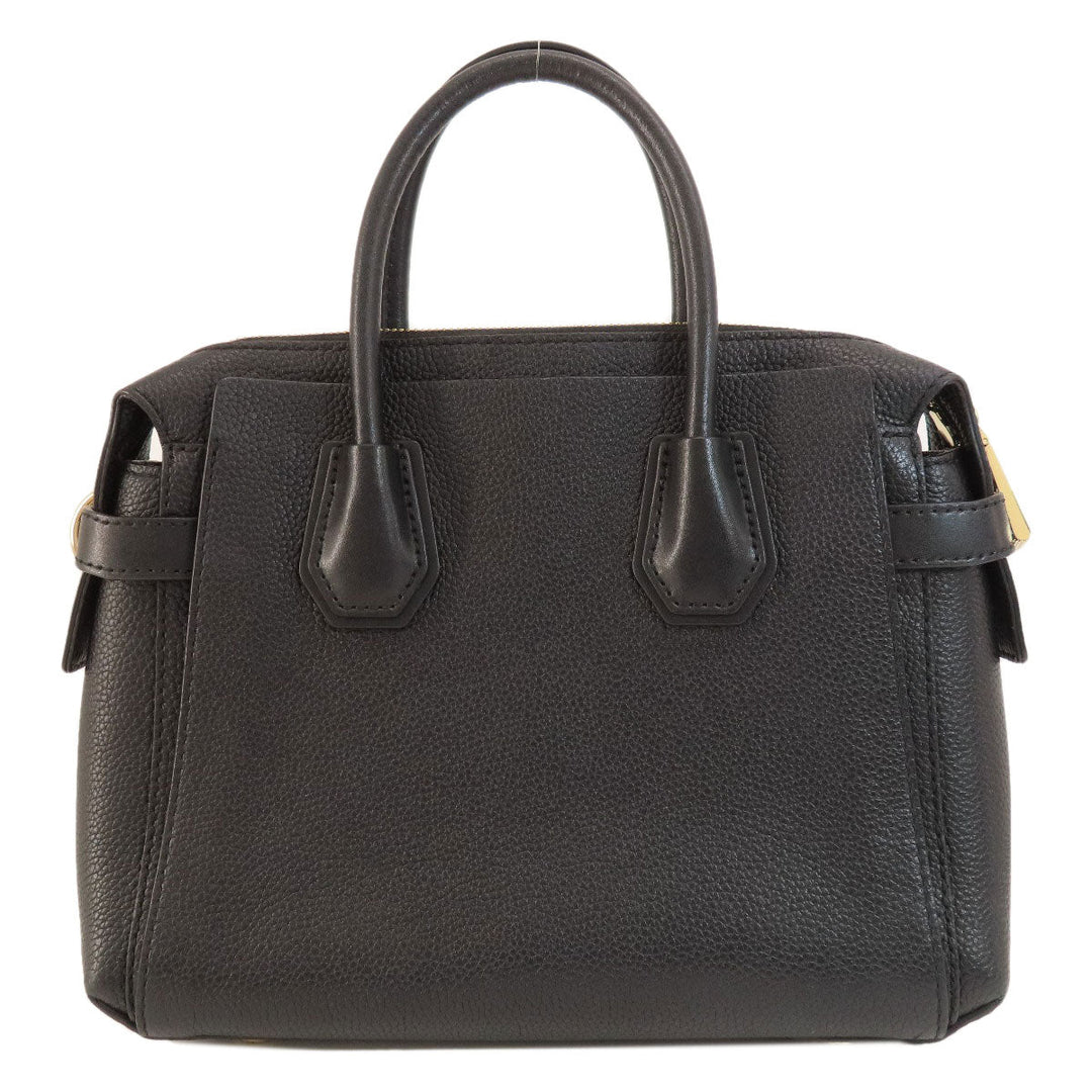 MICHAEL KORS Handbag leather black logo 2WAY Women Used Authentic