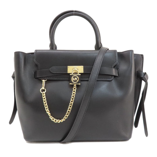 MICHAEL KORS Tote Bag leather black 2WAY Women Used Authentic
