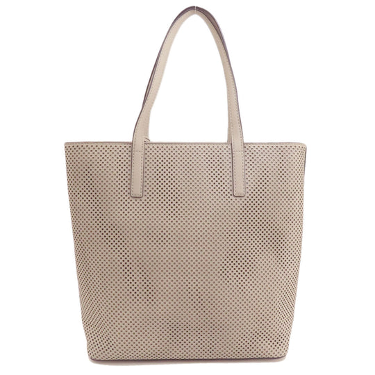 MICHAEL KORS Tote Bag leather gray Punching 2WAY Women Used Authentic