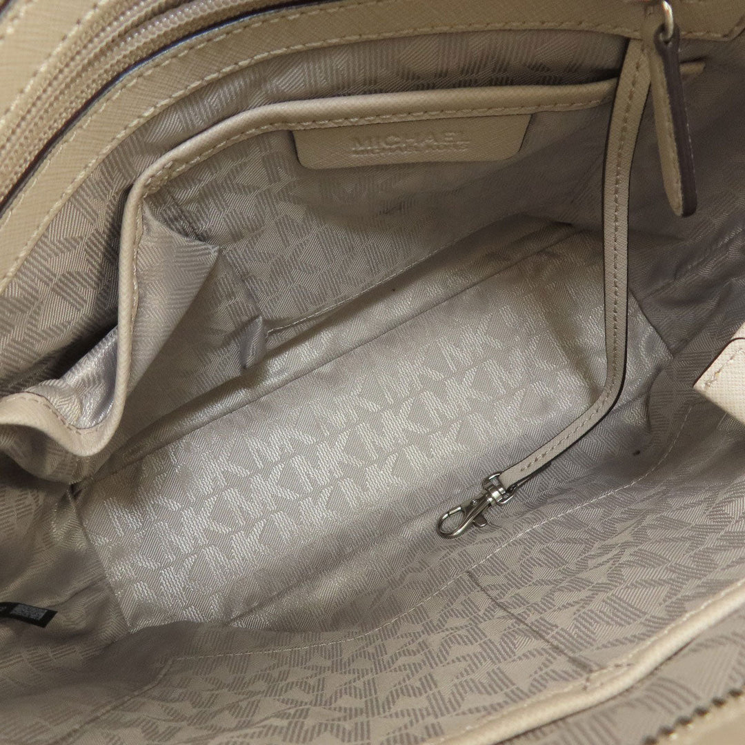 MICHAEL KORS Tote Bag leather gray Punching 2WAY Women Used Authentic