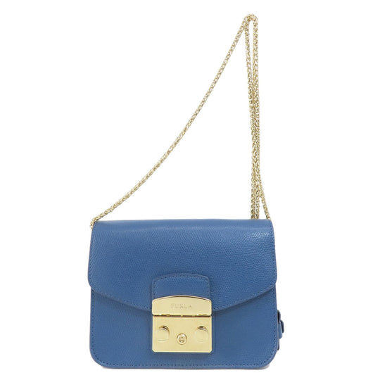 Furla Shoulder Bag leather blue metropolis