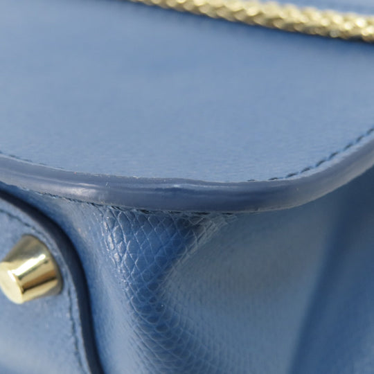 Furla Shoulder Bag leather blue metropolis