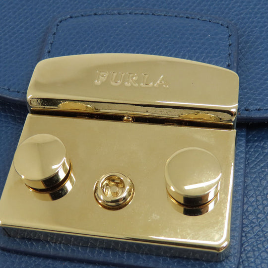 Furla Shoulder Bag leather blue metropolis