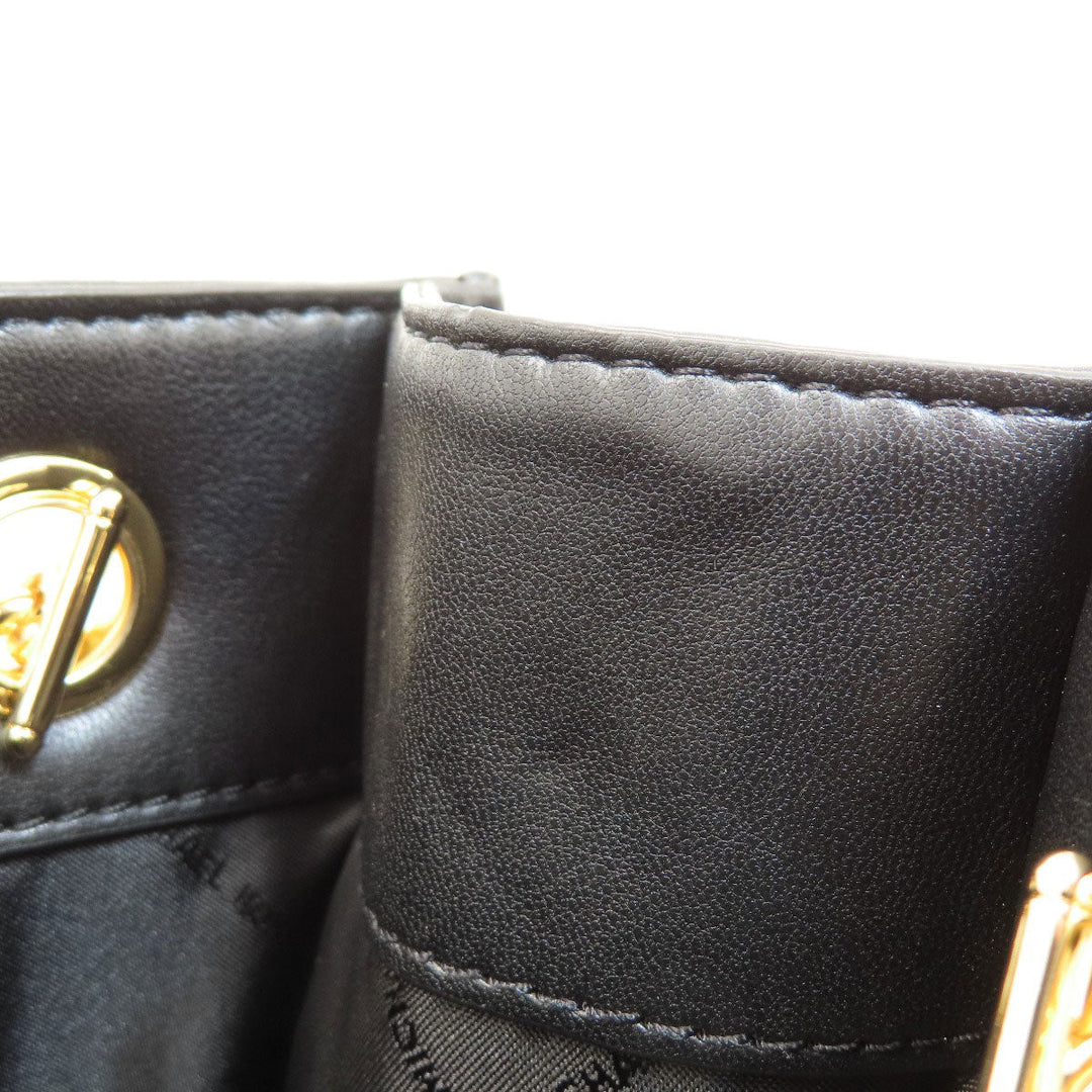 MICHAEL KORS Tote Bag leather black Serena Large Women Used Authentic