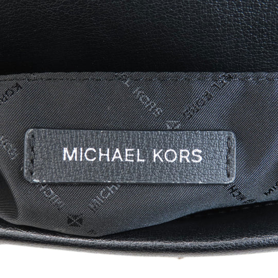 MICHAEL KORS Shoulder Bag PVC black MK Signature ChainShoulder Women Used Authentic