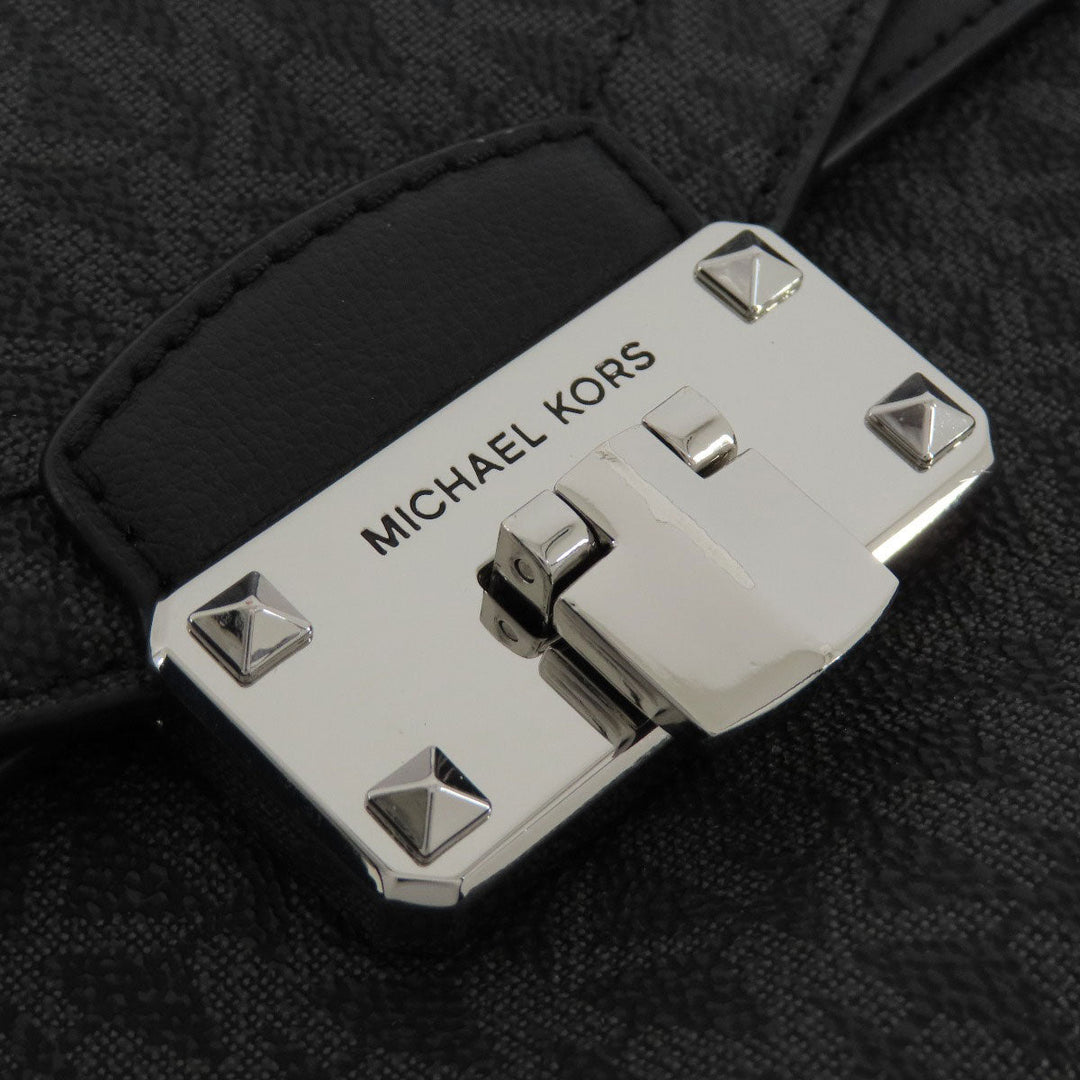 MICHAEL KORS Shoulder Bag PVC black MK Signature ChainShoulder Women Used Authentic