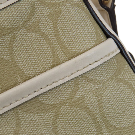 COACH Shoulder Bag F58297 PVC, Leather beige Signature Women Used Authentic