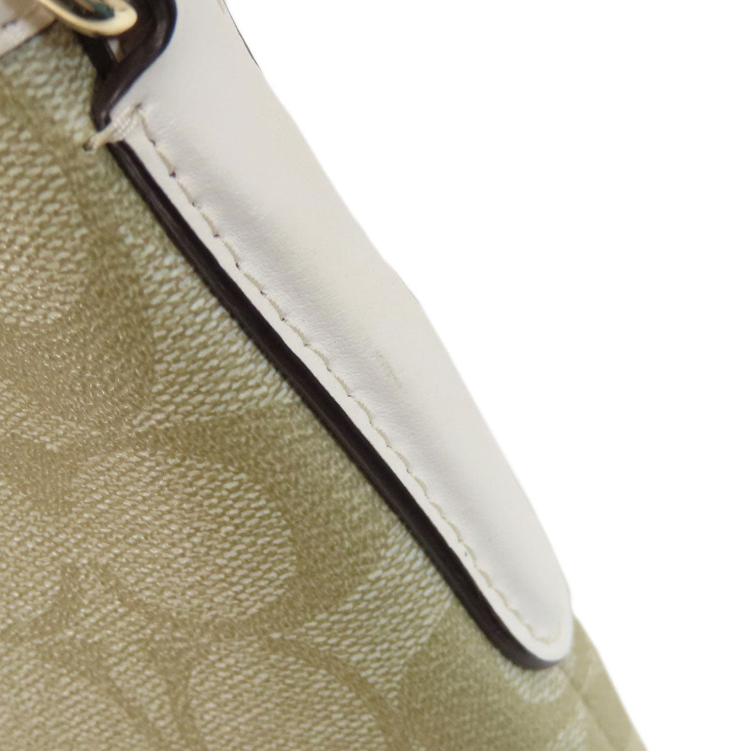 COACH Shoulder Bag F58297 PVC, Leather beige Signature Women Used Authentic