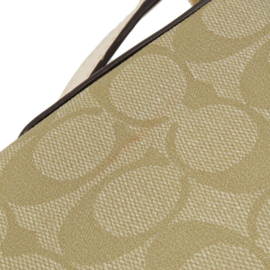 COACH Shoulder Bag F58297 PVC, Leather beige Signature Women Used Authentic