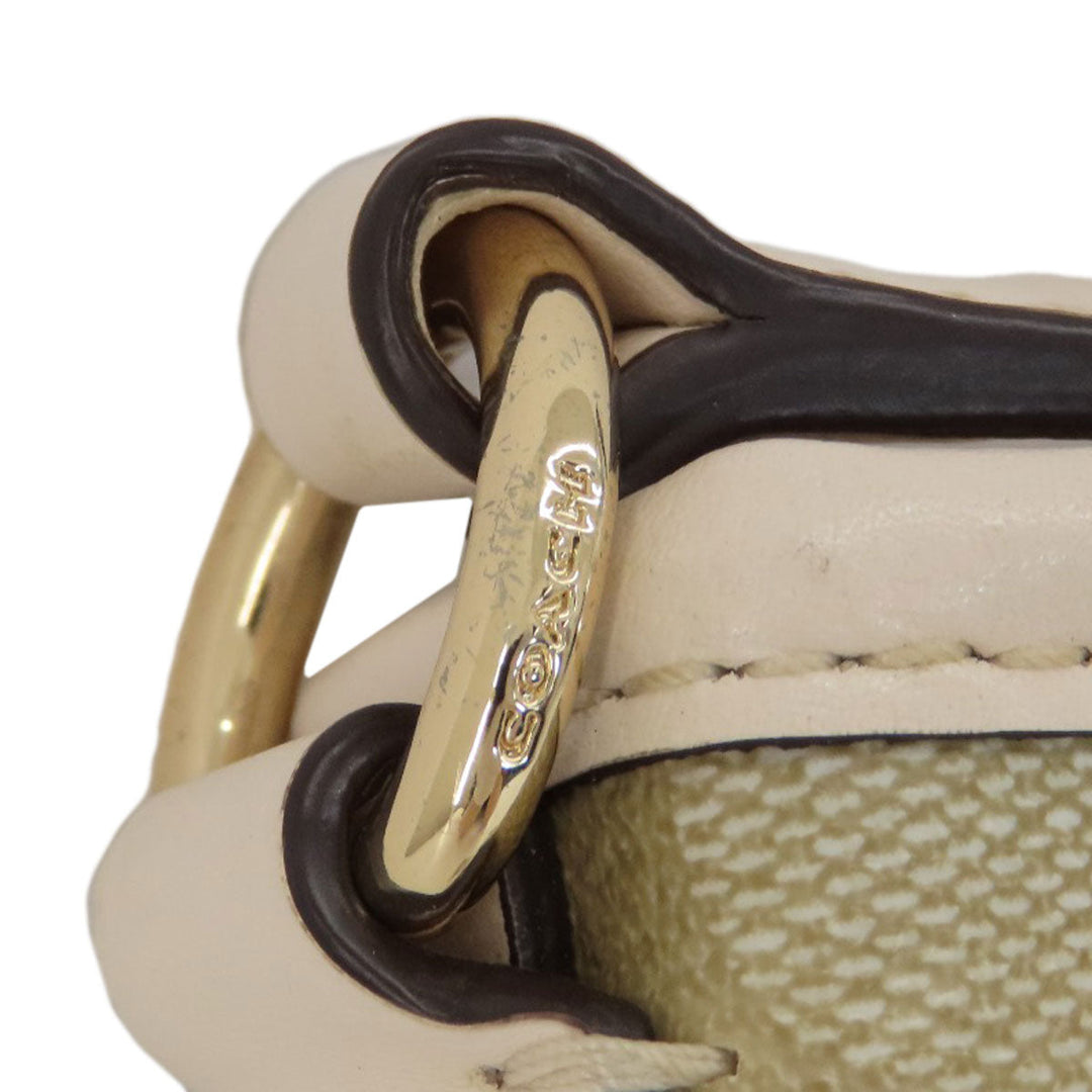 COACH Shoulder Bag F58297 PVC, Leather beige Signature Women Used Authentic