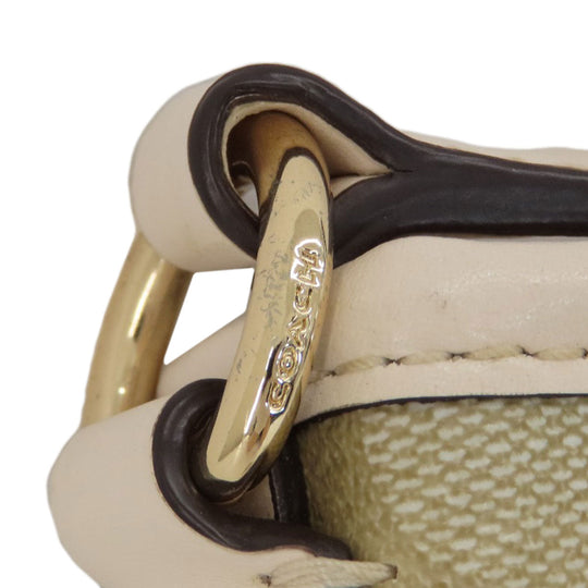COACH Shoulder Bag F58297 PVC, Leather beige Signature Women Used Authentic
