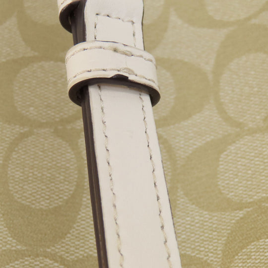 COACH Shoulder Bag F58297 PVC, Leather beige Signature Women Used Authentic