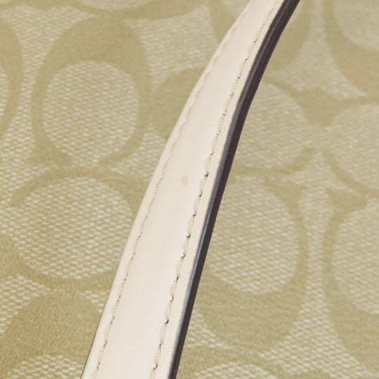 COACH Shoulder Bag F58297 PVC, Leather beige Signature Women Used Authentic