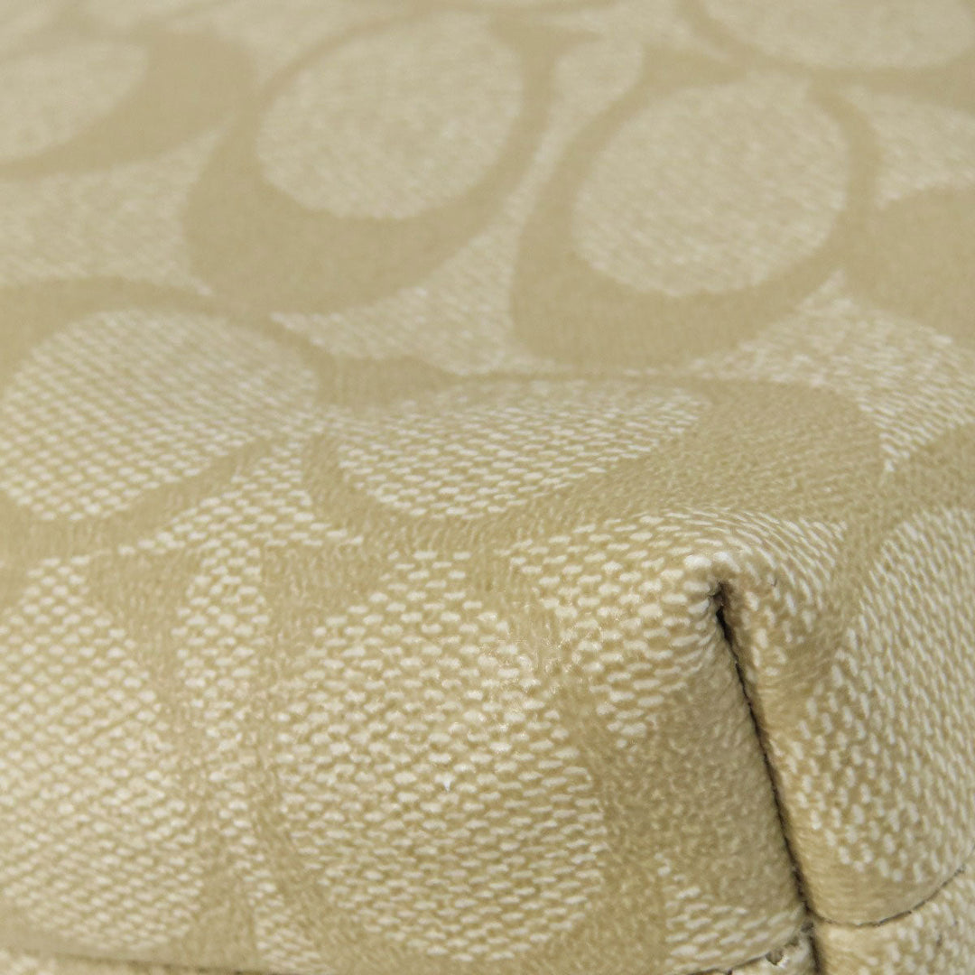 COACH Shoulder Bag F58297 PVC, Leather beige Signature Women Used Authentic