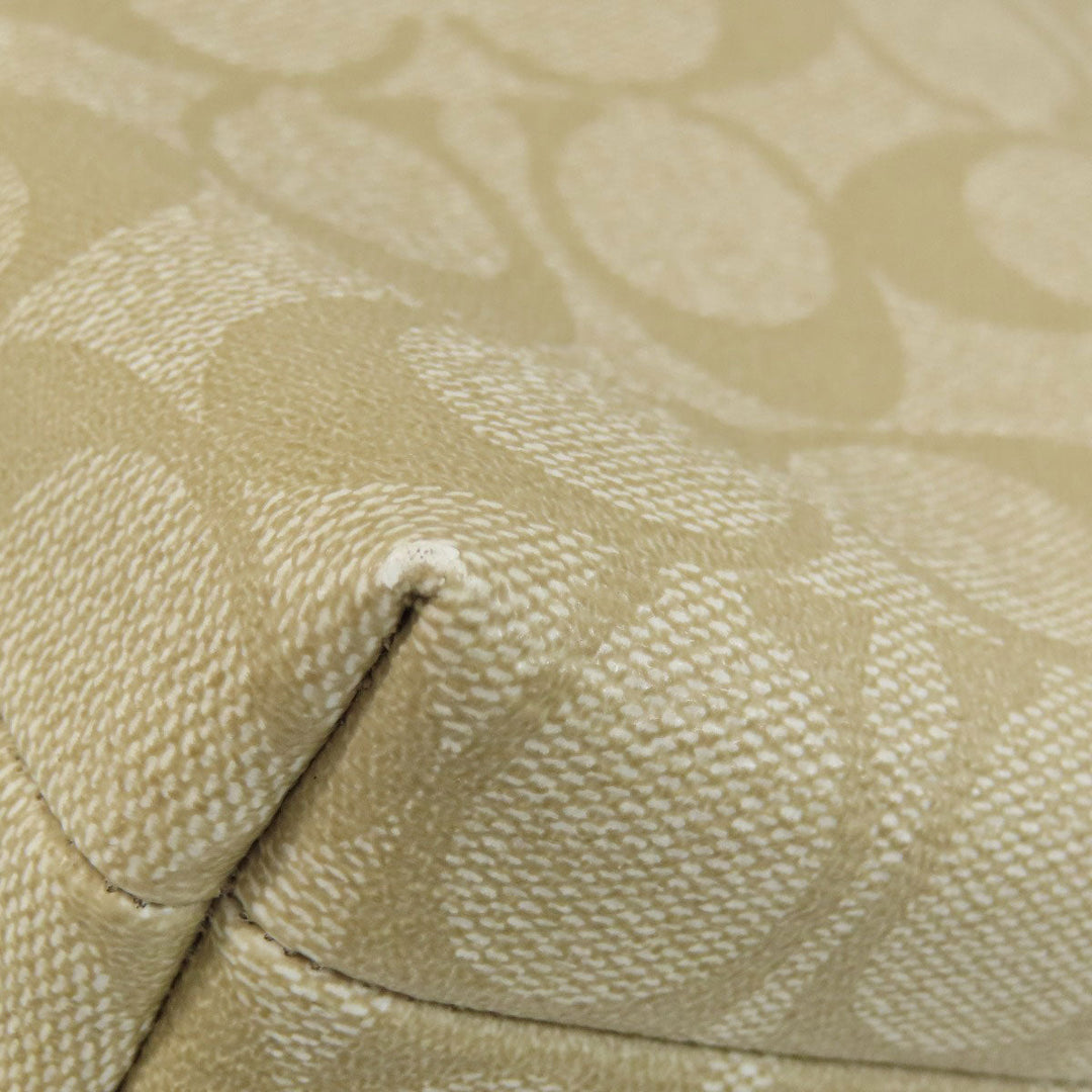 COACH Shoulder Bag F58297 PVC, Leather beige Signature Women Used Authentic