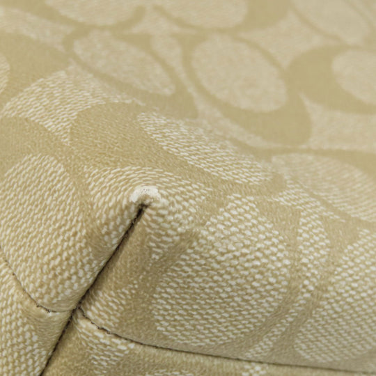 COACH Shoulder Bag F58297 PVC, Leather beige Signature Women Used Authentic