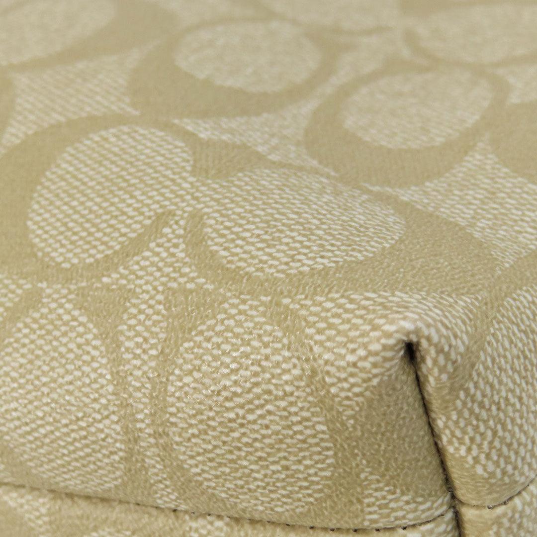 COACH Shoulder Bag F58297 PVC, Leather beige Signature Women Used Authentic