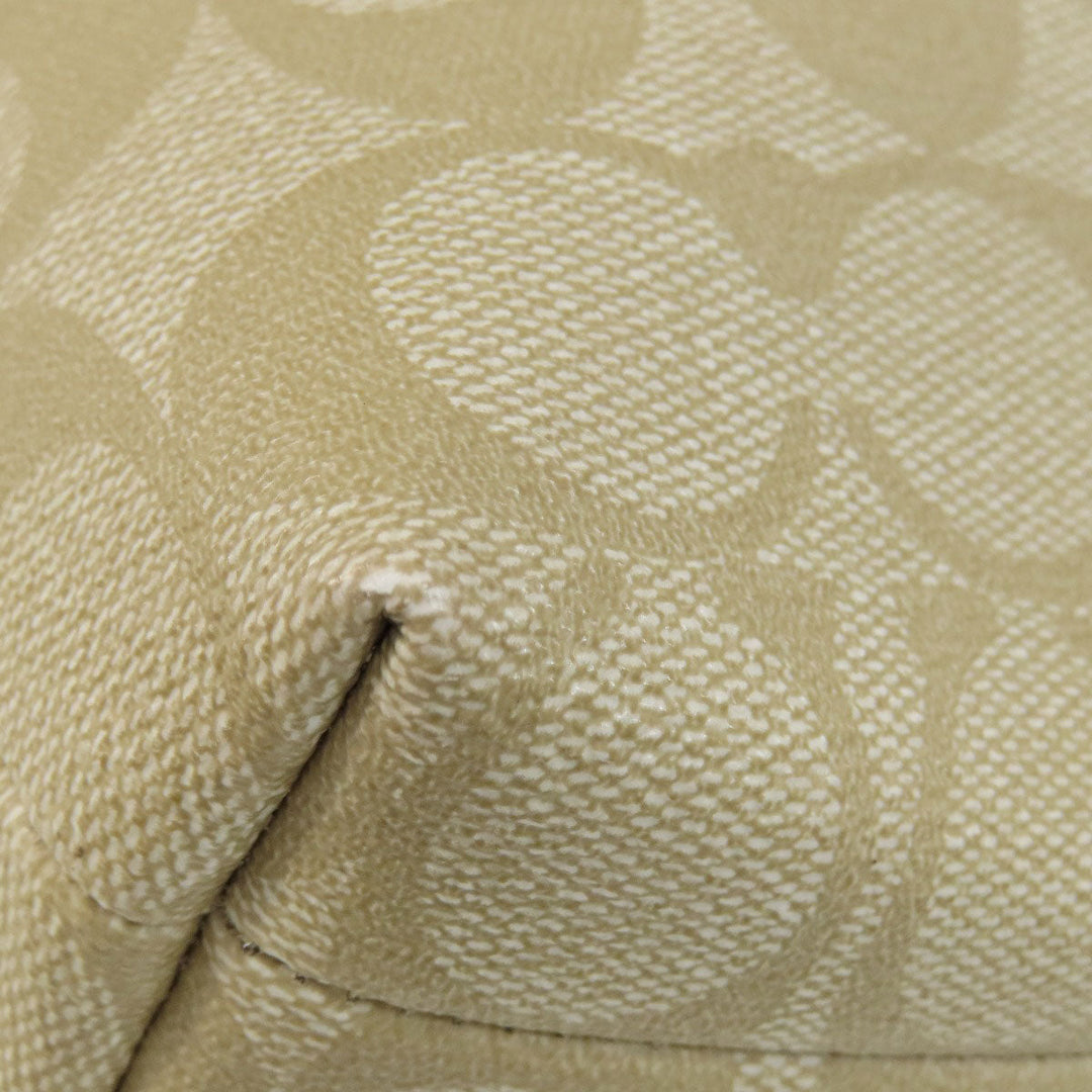 COACH Shoulder Bag F58297 PVC, Leather beige Signature Women Used Authentic