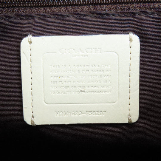 COACH Shoulder Bag F58297 PVC, Leather beige Signature Women Used Authentic