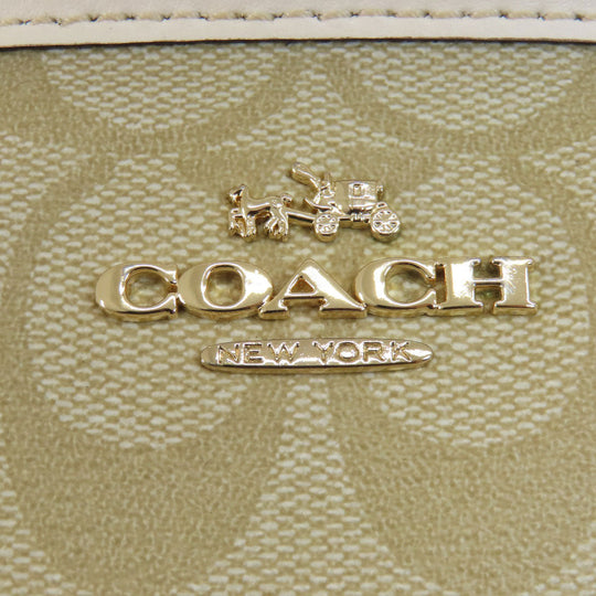 COACH Shoulder Bag F58297 PVC, Leather beige Signature Women Used Authentic