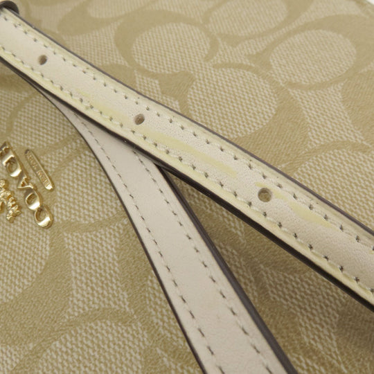 COACH Shoulder Bag PVC beige Signature Women Used Authentic