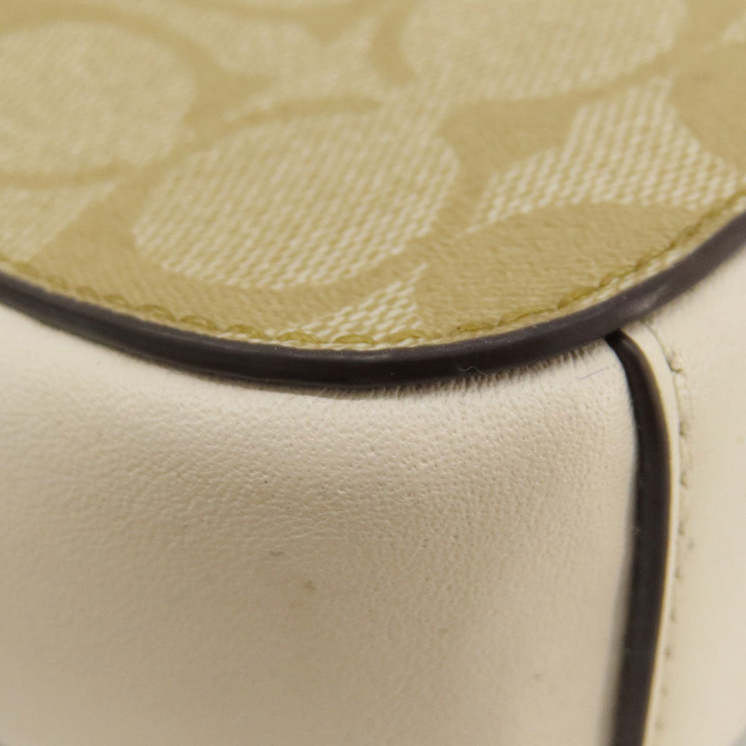 COACH Shoulder Bag PVC beige Signature Women Used Authentic