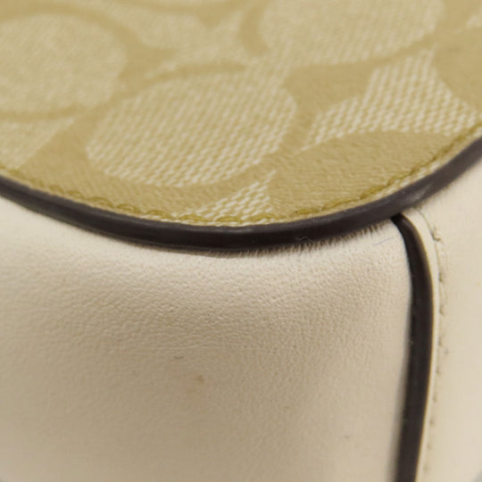 COACH Shoulder Bag PVC beige Signature Women Used Authentic