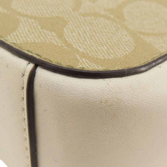 COACH Shoulder Bag PVC beige Signature Women Used Authentic