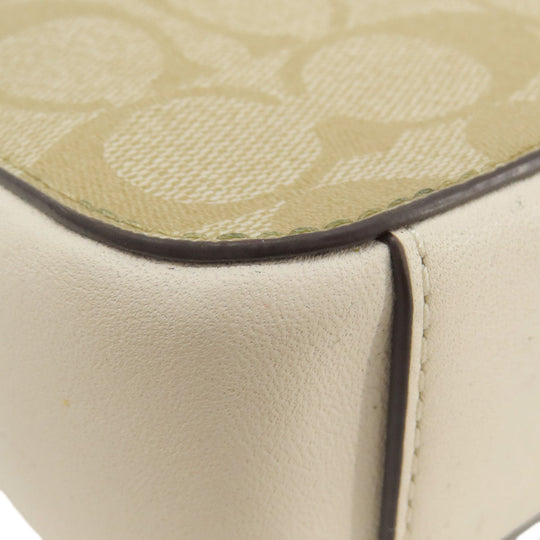 COACH Shoulder Bag PVC beige Signature Women Used Authentic